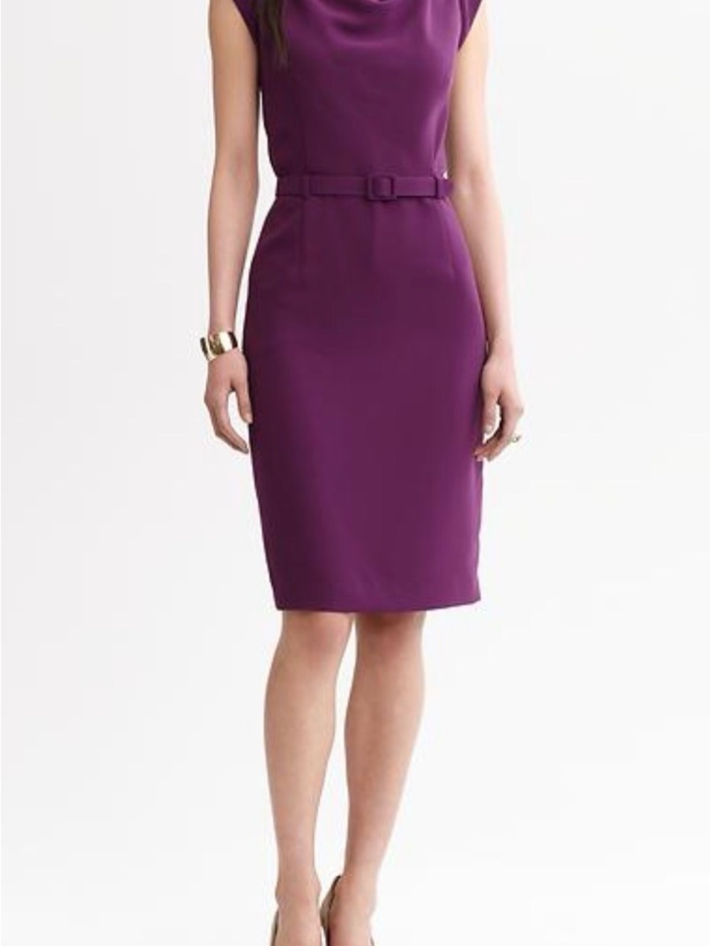 Banana Republic Purple Sheath Dress with Belt